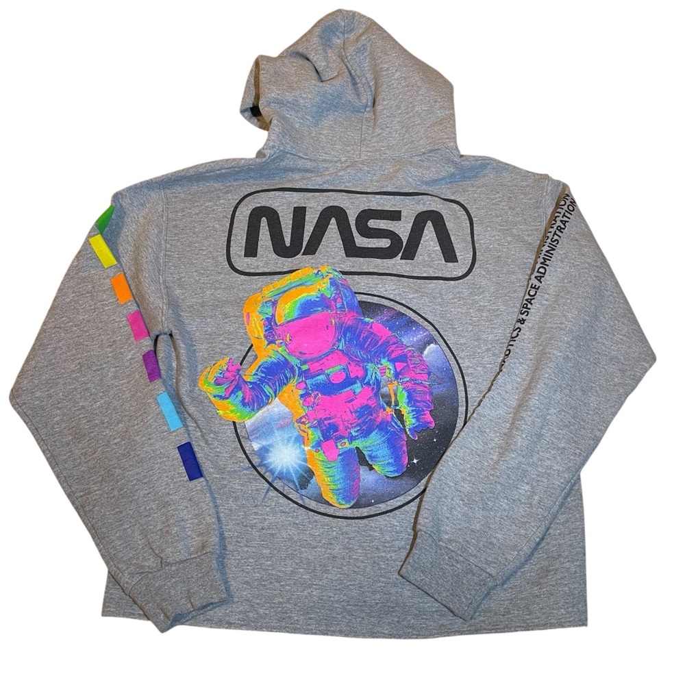 NASA Gray Hoodie with Drawstring